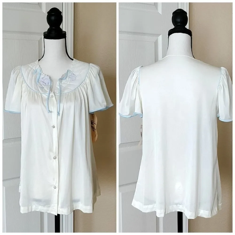 Rare vintage 70s button up PJ top sz S NWT - Picture 1 of 6